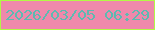 文字の大きさ：1、枠の色：b2f846、背景の色：ef89ab、文字の色：5dbab1 無料ブログパーツのブログ時計