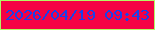 文字の大きさ：3、枠の色：b2f864、背景の色：f50245、文字の色：1a41ea 無料ブログパーツのブログ時計
