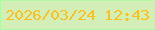 文字の大きさ：2、枠の色：b2f9a4、背景の色：d3eeb6、文字の色：fdc11e 無料ブログパーツのブログ時計