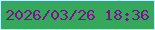 文字の大きさ：3、枠の色：b2fafb、背景の色：35a85d、文字の色：791389 無料ブログパーツのブログ時計
