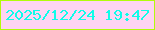 文字の大きさ：2、枠の色：b2fc0b、背景の色：fed4f3、文字の色：10fce9 無料ブログパーツのブログ時計