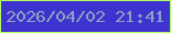 文字の大きさ：5、枠の色：b2fe61、背景の色：3f33d0、文字の色：8ea1c0 無料ブログパーツのブログ時計
