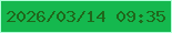 文字の大きさ：4、枠の色：b2fed9、背景の色：15b84e、文字の色：20671b 無料ブログパーツのブログ時計