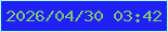 文字の大きさ：3、枠の色：b2fef5、背景の色：1e22f7、文字の色：81c376 無料ブログパーツのブログ時計