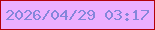 文字の大きさ：2、枠の色：b3020a、背景の色：ebafff、文字の色：8486da 無料ブログパーツのブログ時計