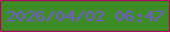 文字の大きさ：5、枠の色：b30262、背景の色：3c8b25、文字の色：7955d6 無料ブログパーツのブログ時計