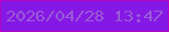 文字の大きさ：1、枠の色：b305c1、背景の色：8418e5、文字の色：9a5ad6 無料ブログパーツのブログ時計