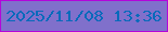 文字の大きさ：4、枠の色：b306da、背景の色：8070cb、文字の色：076abb 無料ブログパーツのブログ時計