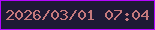 文字の大きさ：2、枠の色：b306fd、背景の色：1e1934、文字の色：c5797d 無料ブログパーツのブログ時計
