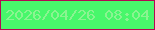 文字の大きさ：3、枠の色：b30852、背景の色：48f76b、文字の色：8bf491 無料ブログパーツのブログ時計