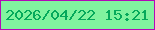 文字の大きさ：1、枠の色：b309b7、背景の色：81f39f、文字の色：05a95b 無料ブログパーツのブログ時計