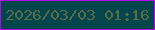 文字の大きさ：2、枠の色：b309e8、背景の色：05454c、文字の色：586c47 無料ブログパーツのブログ時計