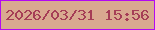 文字の大きさ：4、枠の色：b309f2、背景の色：d9a990、文字の色：a53d56 無料ブログパーツのブログ時計