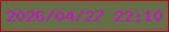 文字の大きさ：1、枠の色：b30a21、背景の色：666e47、文字の色：c913c4 無料ブログパーツのブログ時計