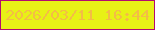 文字の大きさ：5、枠の色：b30b70、背景の色：e8f116、文字の色：f4bd45 無料ブログパーツのブログ時計