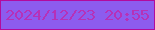 文字の大きさ：4、枠の色：b30b9d、背景の色：8d5cee、文字の色：b631b8 無料ブログパーツのブログ時計