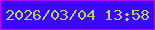 文字の大きさ：2、枠の色：b30bf5、背景の色：3c06fa、文字の色：b4d861 無料ブログパーツのブログ時計