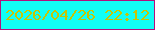 文字の大きさ：4、枠の色：b3107d、背景の色：11fff5、文字の色：c7c505 無料ブログパーツのブログ時計