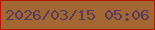 文字の大きさ：2、枠の色：b31509、背景の色：a36733、文字の色：553c5f 無料ブログパーツのブログ時計