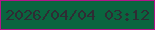 文字の大きさ：3、枠の色：b31589、背景の色：0a653f、文字の色：2f2c34 無料ブログパーツのブログ時計