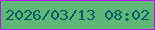 文字の大きさ：1、枠の色：b316ef、背景の色：5fb676、文字の色：035d61 無料ブログパーツのブログ時計