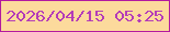 文字の大きさ：3、枠の色：b319a0、背景の色：fcda9c、文字の色：b43cb9 無料ブログパーツのブログ時計