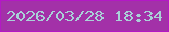 文字の大きさ：1、枠の色：b319c5、背景の色：a331a8、文字の色：a9d0d7 無料ブログパーツのブログ時計