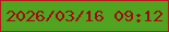 文字の大きさ：2、枠の色：b31a1b、背景の色：51a41f、文字の色：a10a0d 無料ブログパーツのブログ時計
