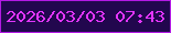 文字の大きさ：5、枠の色：b31ae4、背景の色：22074e、文字の色：e335ff 無料ブログパーツのブログ時計