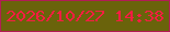 文字の大きさ：2、枠の色：b31c55、背景の色：6a630b、文字の色：f81d42 無料ブログパーツのブログ時計