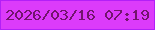 文字の大きさ：4、枠の色：b31ff7、背景の色：dc3bfa、文字の色：72146d 無料ブログパーツのブログ時計
