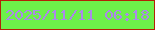 文字の大きさ：4、枠の色：b32106、背景の色：6df04a、文字の色：ac88ea 無料ブログパーツのブログ時計