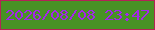 文字の大きさ：5、枠の色：b32356、背景の色：489225、文字の色：a425ec 無料ブログパーツのブログ時計