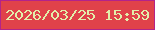 文字の大きさ：5、枠の色：b3238a、背景の色：e0424a、文字の色：e2efab 無料ブログパーツのブログ時計