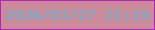 文字の大きさ：2、枠の色：b323c3、背景の色：cd8b99、文字の色：64b3cf 無料ブログパーツのブログ時計