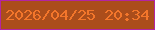 文字の大きさ：5、枠の色：b324a2、背景の色：ab4d1b、文字の色：f3762b 無料ブログパーツのブログ時計