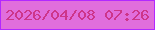 文字の大きさ：2、枠の色：b328ff、背景の色：e16edc、文字の色：cd358a 無料ブログパーツのブログ時計