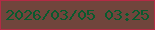 文字の大きさ：3、枠の色：b32b45、背景の色：70453c、文字の色：095a2e 無料ブログパーツのブログ時計