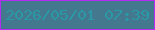 文字の大きさ：5、枠の色：b32bf3、背景の色：44788f、文字の色：2b98a5 無料ブログパーツのブログ時計