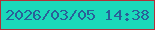 文字の大きさ：2、枠の色：b33037、背景の色：1bd9ba、文字の色：296099 無料ブログパーツのブログ時計