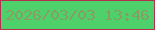 文字の大きさ：2、枠の色：b33051、背景の色：4ed06a、文字の色：889d63 無料ブログパーツのブログ時計
