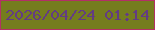 文字の大きさ：5、枠の色：b33066、背景の色：757d1e、文字の色：633c83 無料ブログパーツのブログ時計