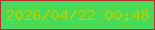 文字の大きさ：3、枠の色：b33133、背景の色：49db57、文字の色：b0d00a 無料ブログパーツのブログ時計