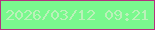 文字の大きさ：5、枠の色：b3327f、背景の色：7af88e、文字の色：bbf1b9 無料ブログパーツのブログ時計