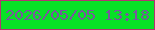 文字の大きさ：1、枠の色：b33371、背景の色：07e126、文字の色：79569d 無料ブログパーツのブログ時計