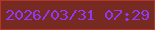 文字の大きさ：1、枠の色：b33728、背景の色：772a22、文字の色：8f39f4 無料ブログパーツのブログ時計