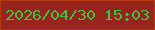 文字の大きさ：1、枠の色：b33913、背景の色：97251e、文字の色：43bf41 無料ブログパーツのブログ時計