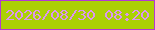 文字の大きさ：1、枠の色：b33ad3、背景の色：abd104、文字の色：dc96ef 無料ブログパーツのブログ時計