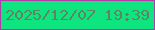 文字の大きさ：4、枠の色：b33ba7、背景の色：0fe57f、文字の色：5d8565 無料ブログパーツのブログ時計
