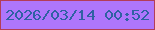文字の大きさ：5、枠の色：b33d59、背景の色：ae76fc、文字の色：2f61a3 無料ブログパーツのブログ時計
